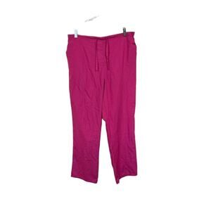 Southern Scrubs Pink Pants Elastic Waist Straight Leg Large Veterinary Hospital